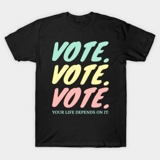 VOTE VOTE VOTE 2020 Pastel Typography T-Shirt